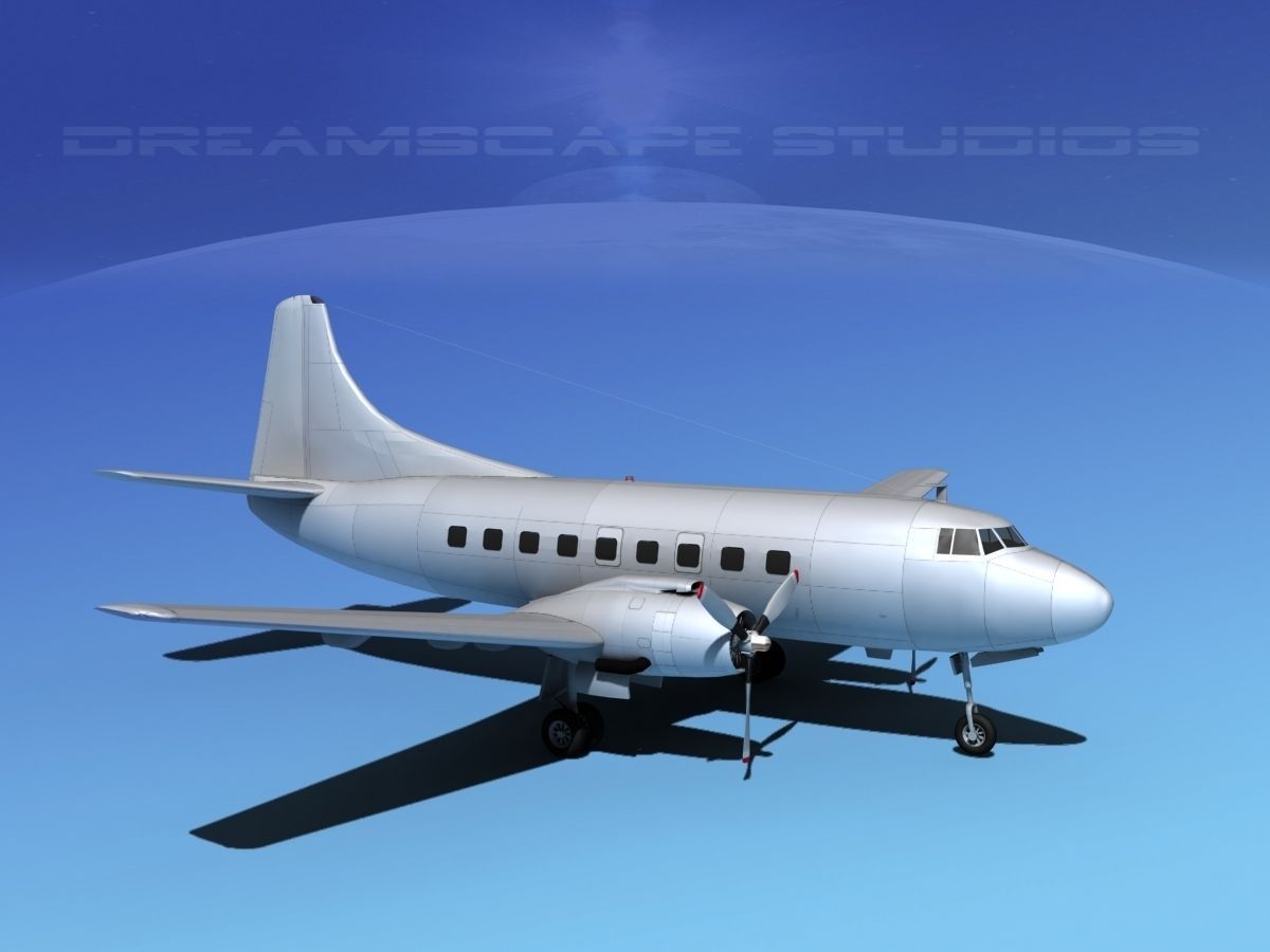 Martin 202 Bare Metal 3D model_3