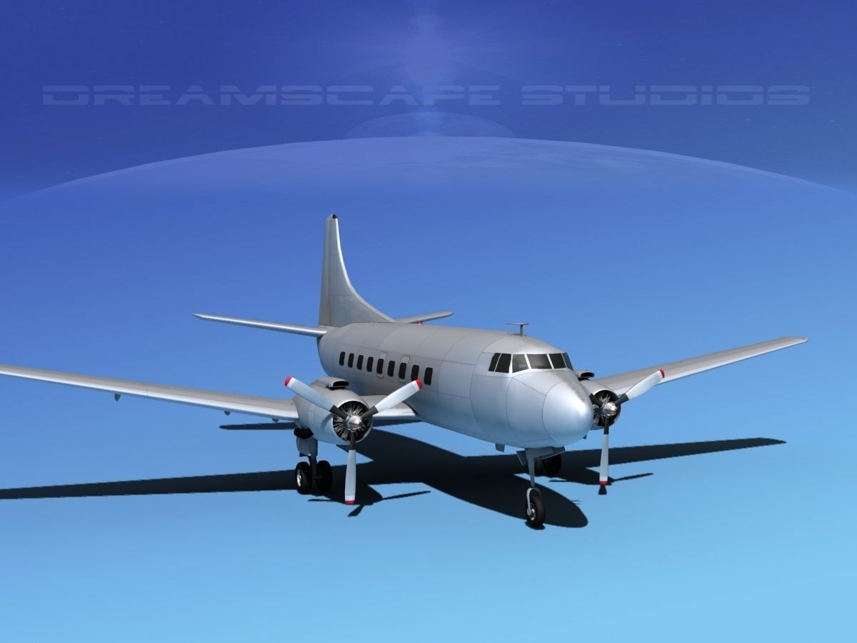 Martin 202 Bare Metal 3D model_2