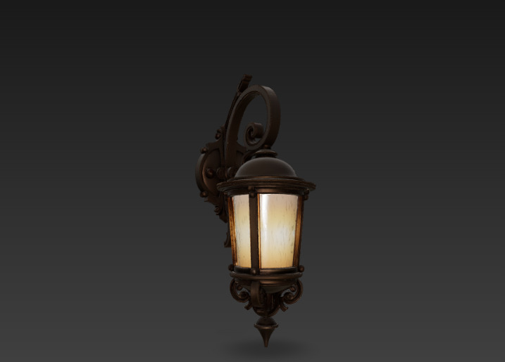 Realistic wall lamp 3D model_1