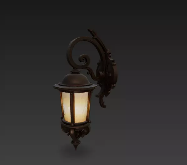 Realistic wall lamp 3D model_0