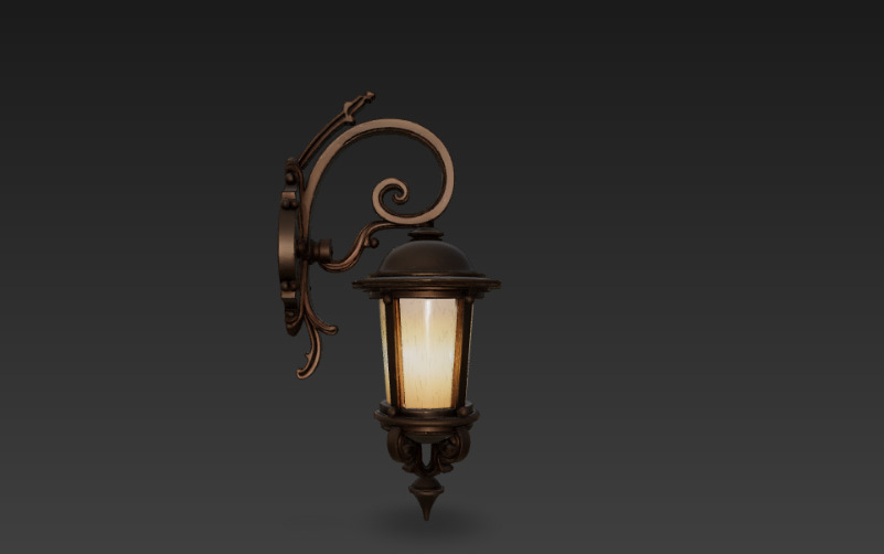 Realistic wall lamp 3D model_2