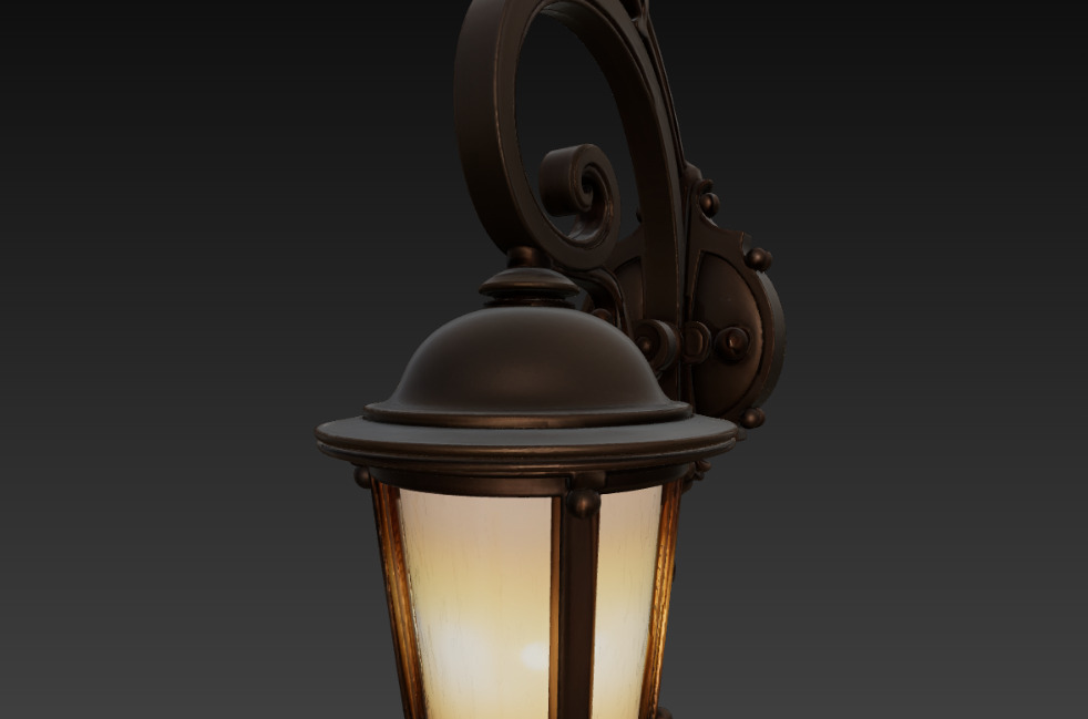 Realistic wall lamp 3D model_3