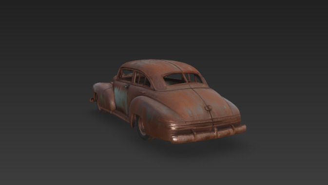 rusted junk car 3D model_2