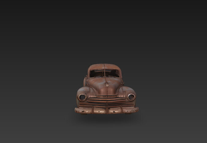 rusted junk car 3D model 5