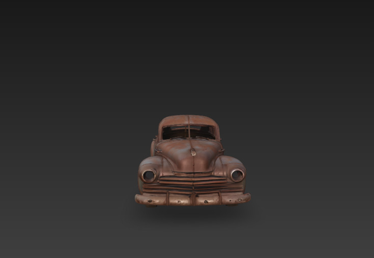 rusted junk car 3D model_4
