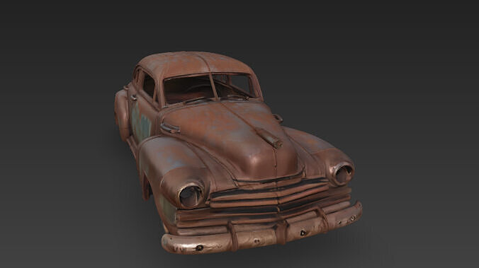 rusted junk car 3D model