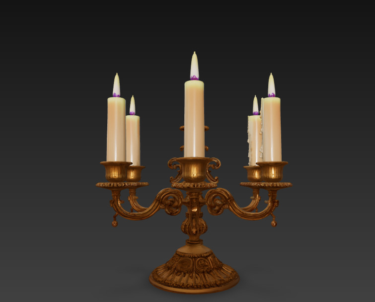 Realistic candlestick 3D model_2