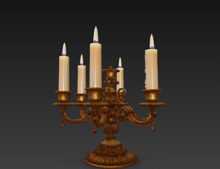Realistic candlestick 3D model_4
