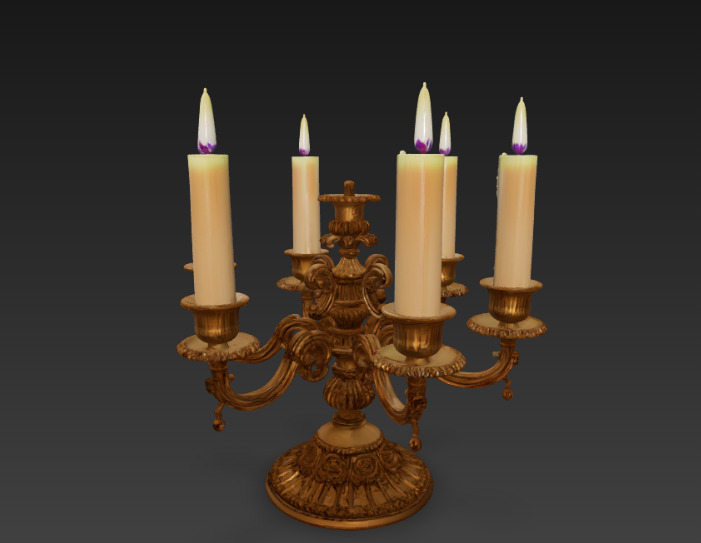 Realistic candlestick 3D model_3