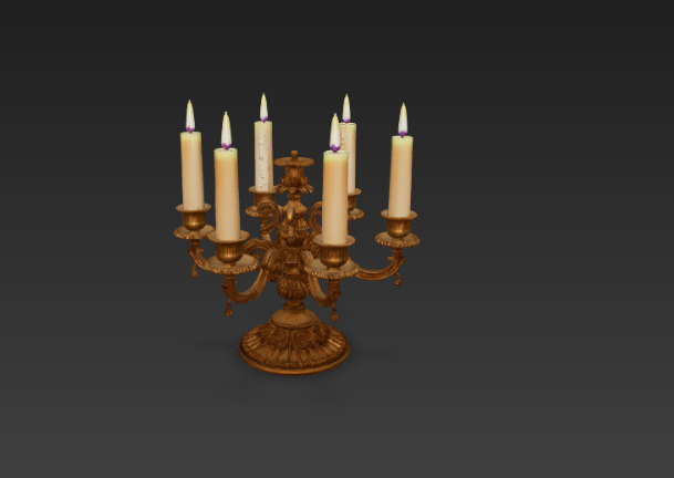 Realistic candlestick 3D model_1