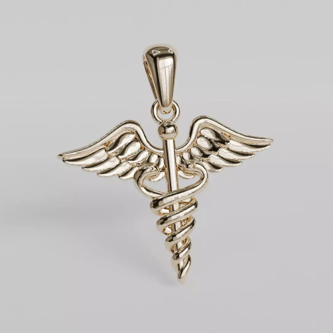 medical caduceus earrings 3D print model