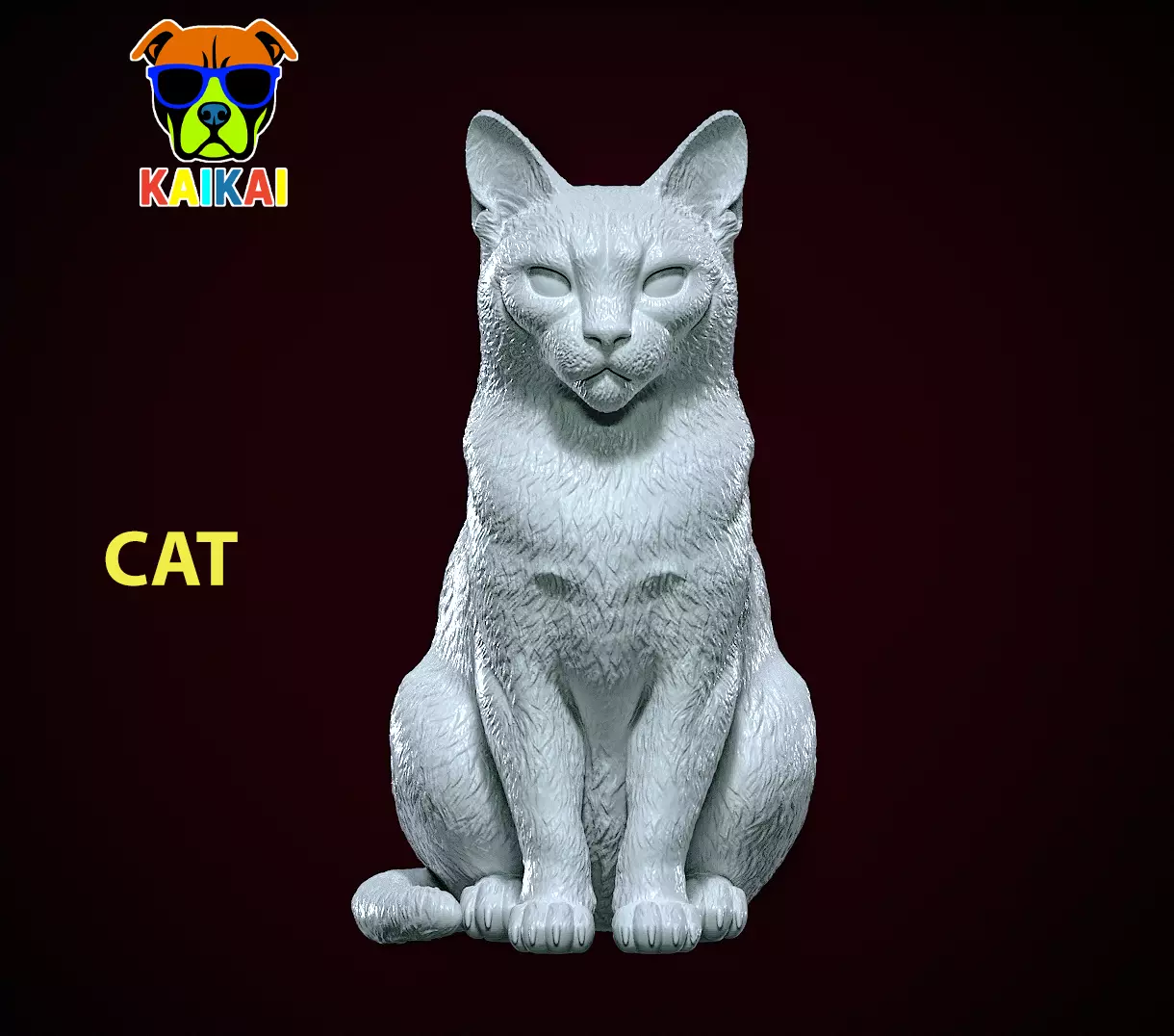 Cat is sitting model - decor - 3D print 3D print model_0