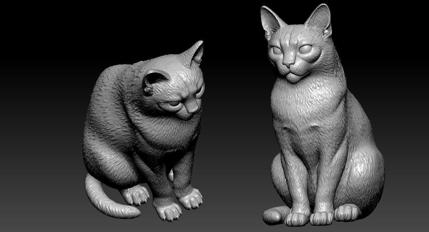 Cat is sitting model - decor - 3D print 3D print model_2