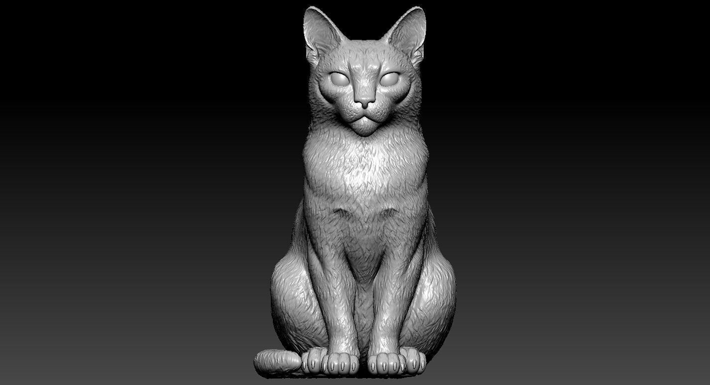 Cat is sitting model - decor - 3D print 3D print model_1