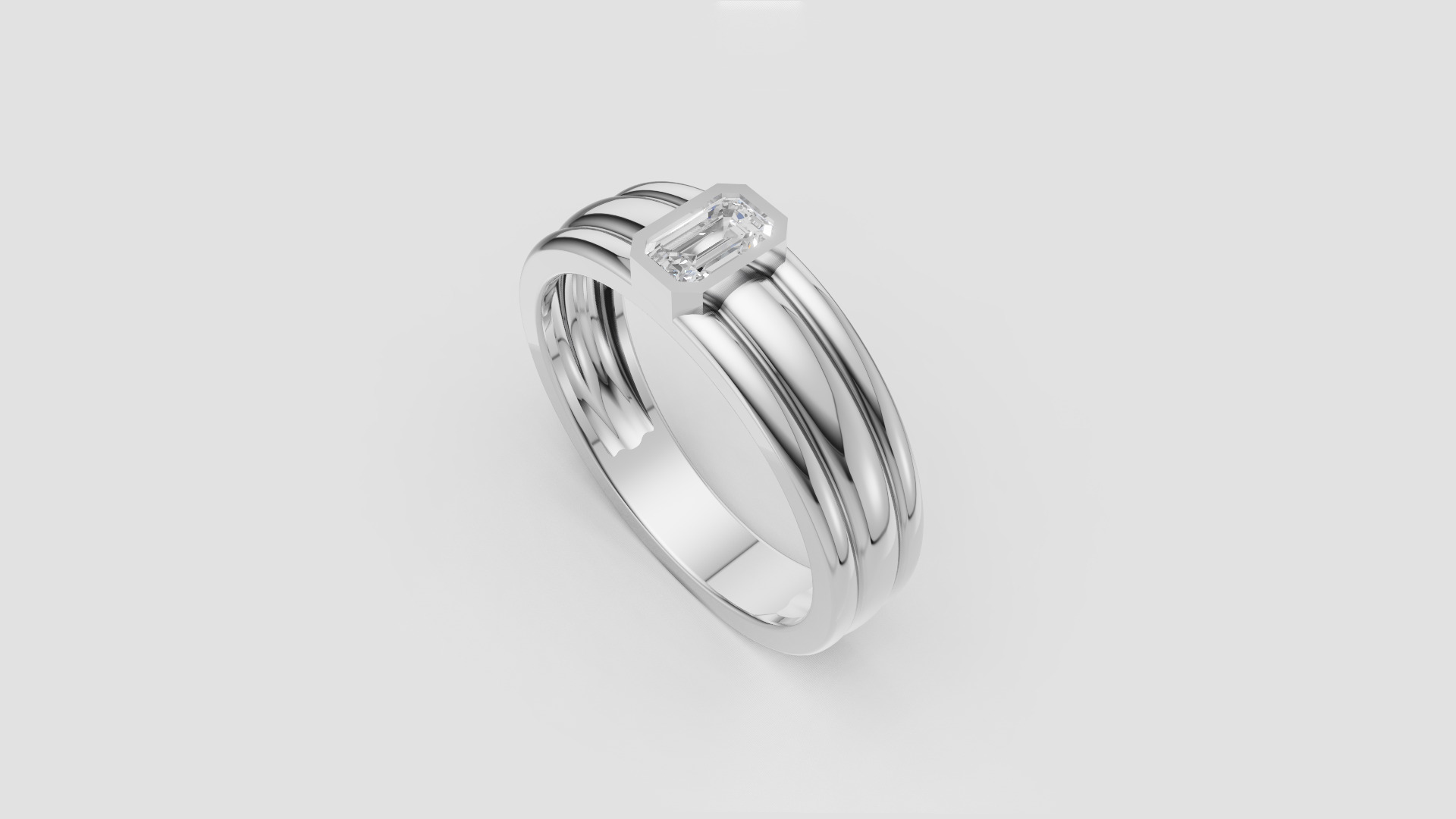 Men Ring two versions of shank                           2 Rings 3D print model_6