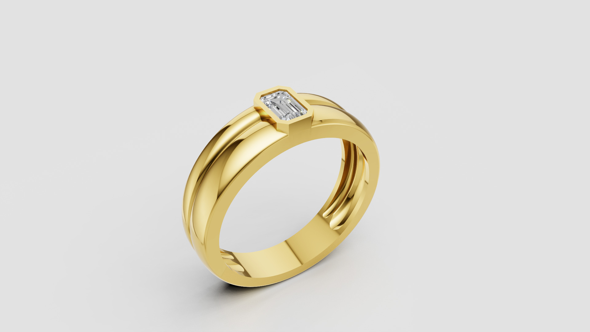 Men Ring two versions of shank                           2 Rings 3D print model_12