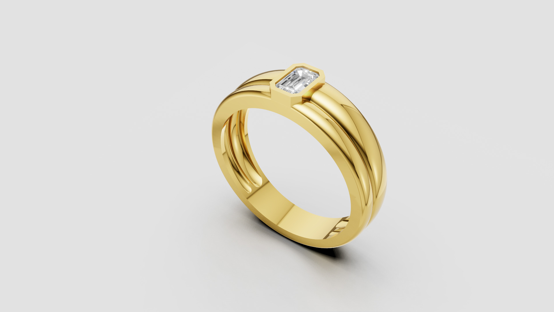 Men Ring two versions of shank                           2 Rings 3D print model_14