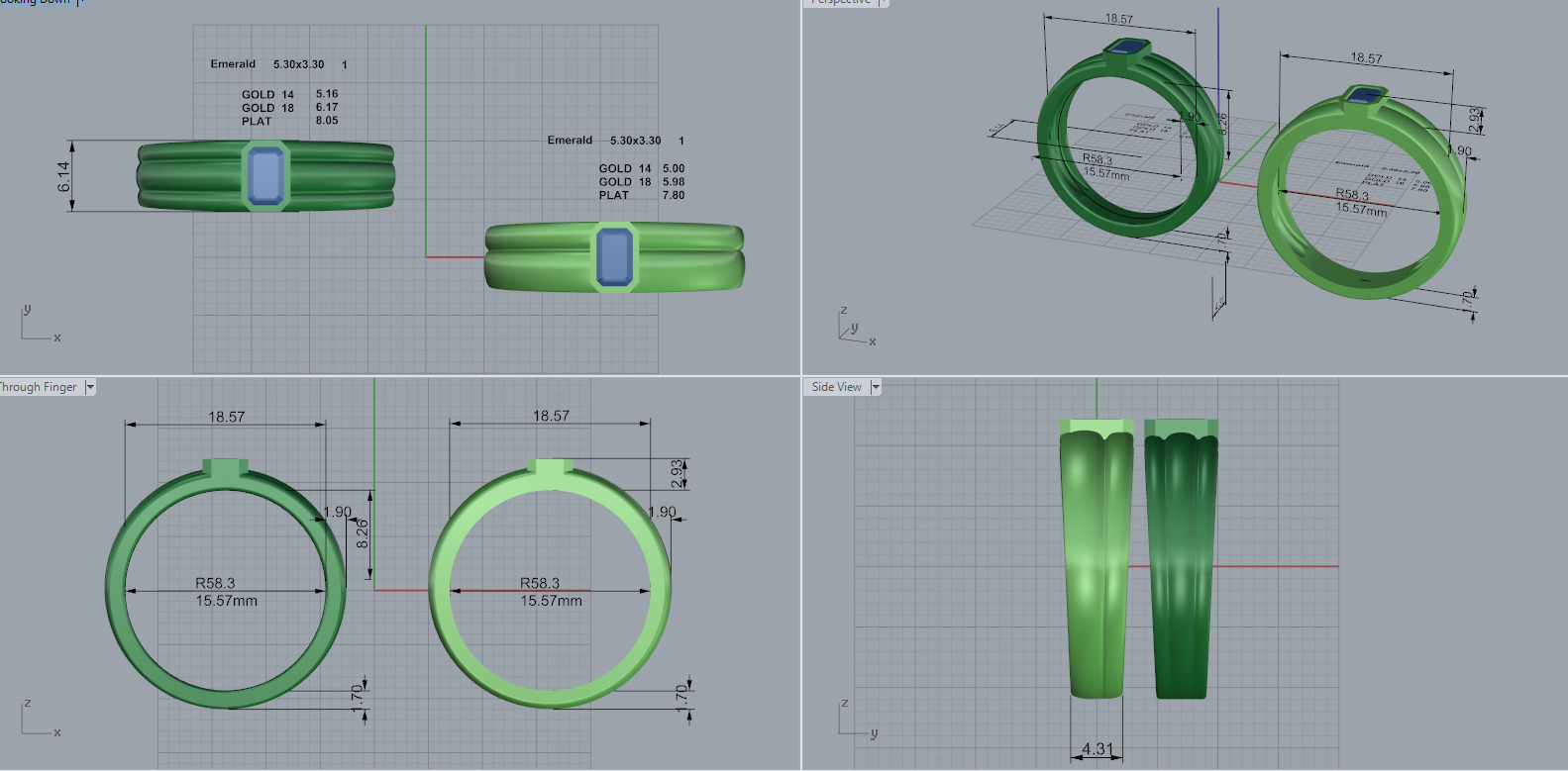 Men Ring two versions of shank                           2 Rings 3D print model_1