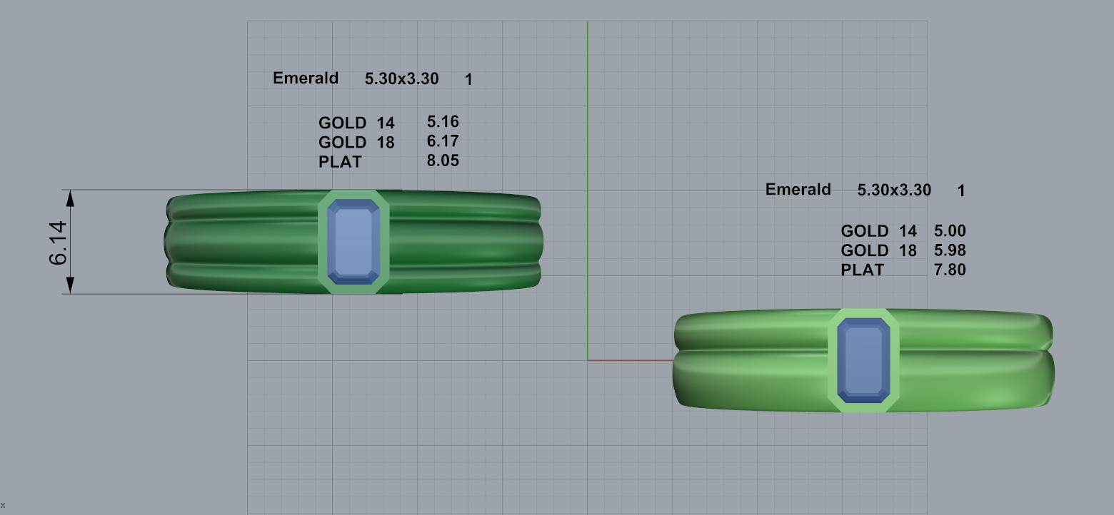Men Ring two versions of shank                           2 Rings 3D print model_2