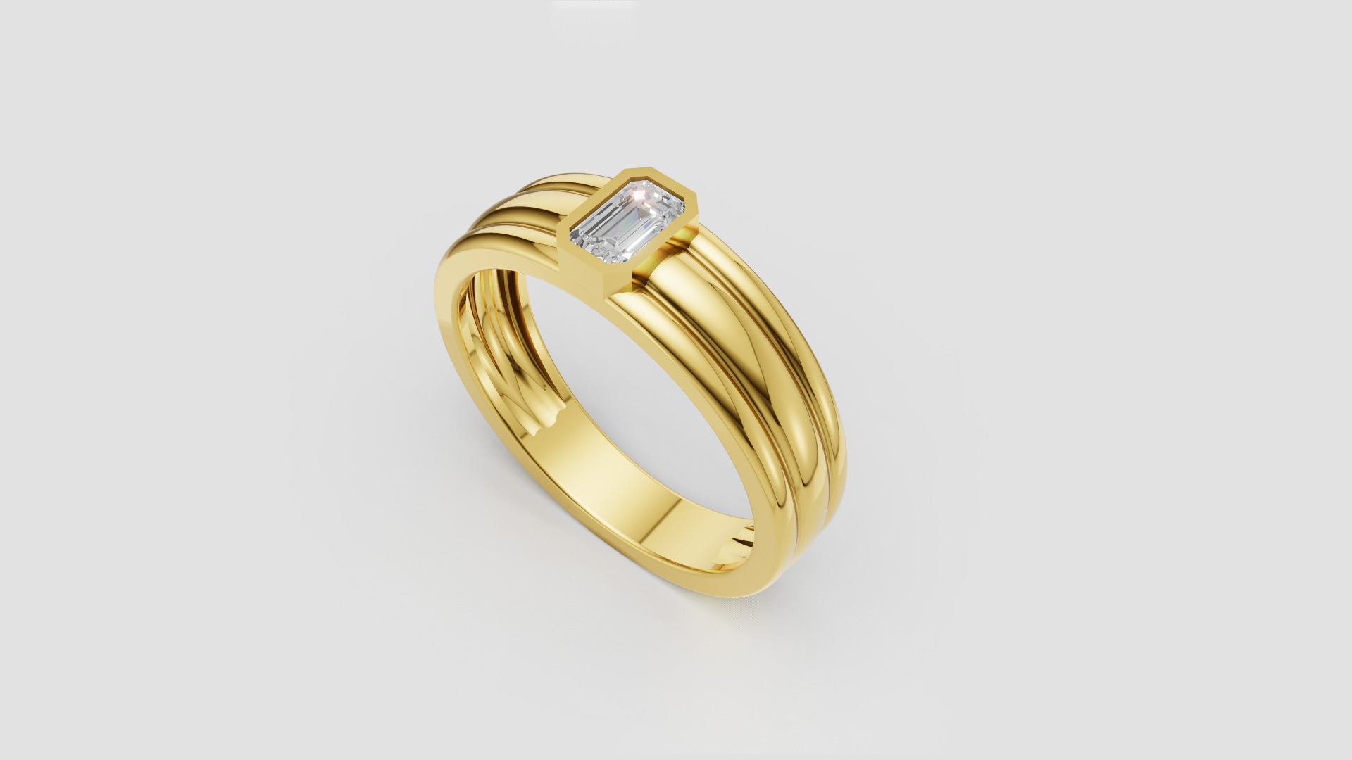 Men Ring two versions of shank                           2 Rings 3D print model_29