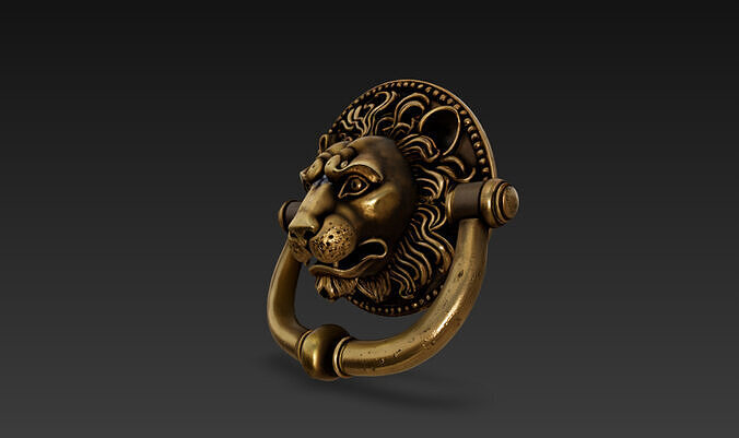  lion-engraved door knocker 3D model