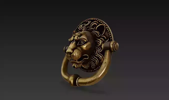  lion-engraved door knocker 3D model