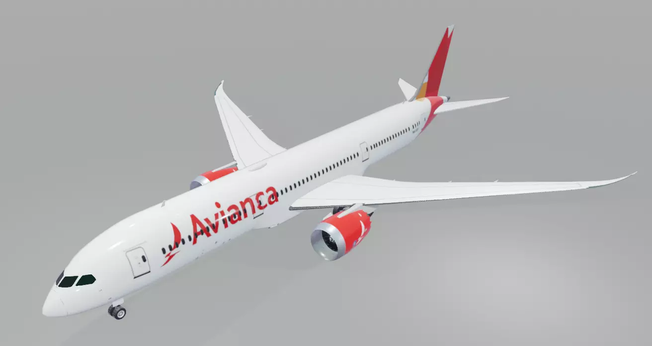Avianca Boeing 787-9 low poly 3D Model  Low-poly 3D model_0