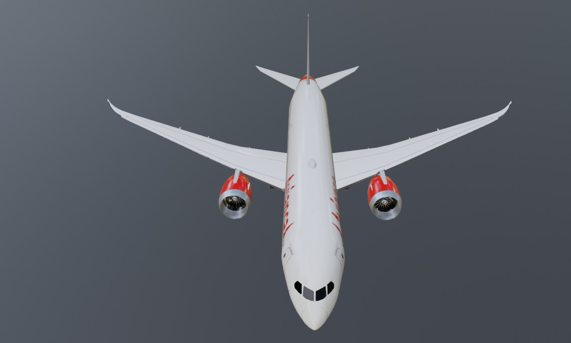 Avianca Boeing 787-9 low poly 3D Model  Low-poly 3D model_12