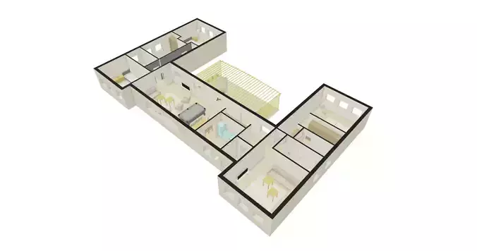 Four bedrooms home design