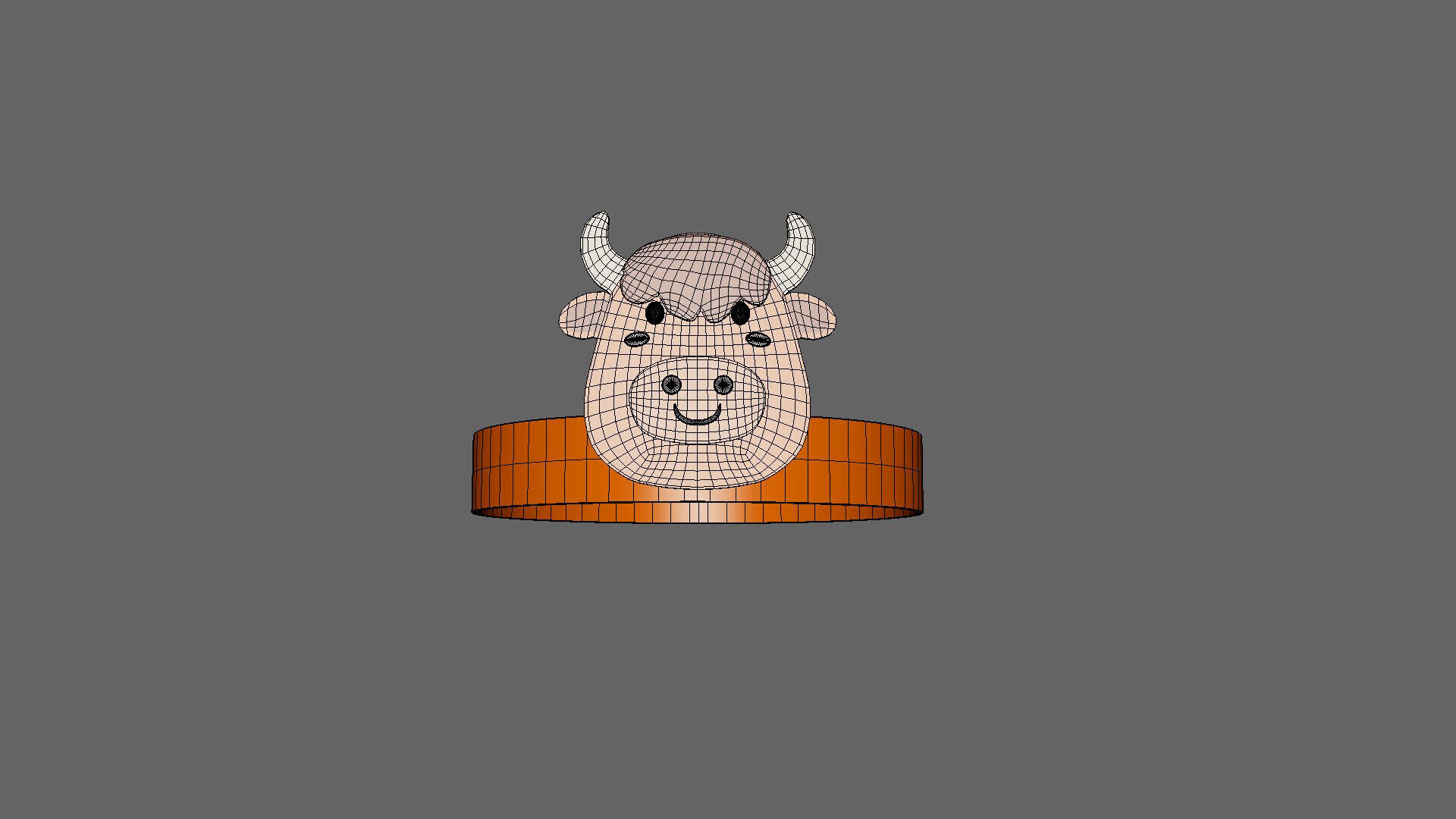 Cow Paper Headband  Low-poly 3D model_4