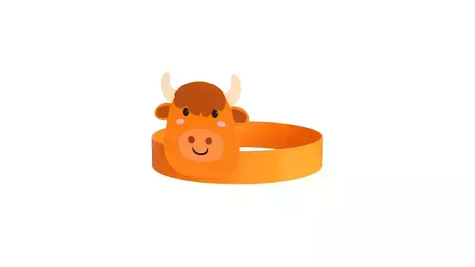 Cow Paper Headband  Low-poly 3D model