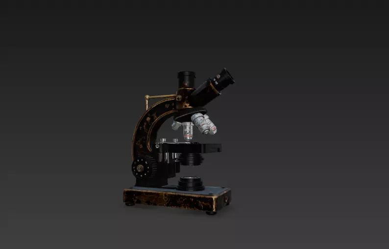 antique microscope 3D model_0