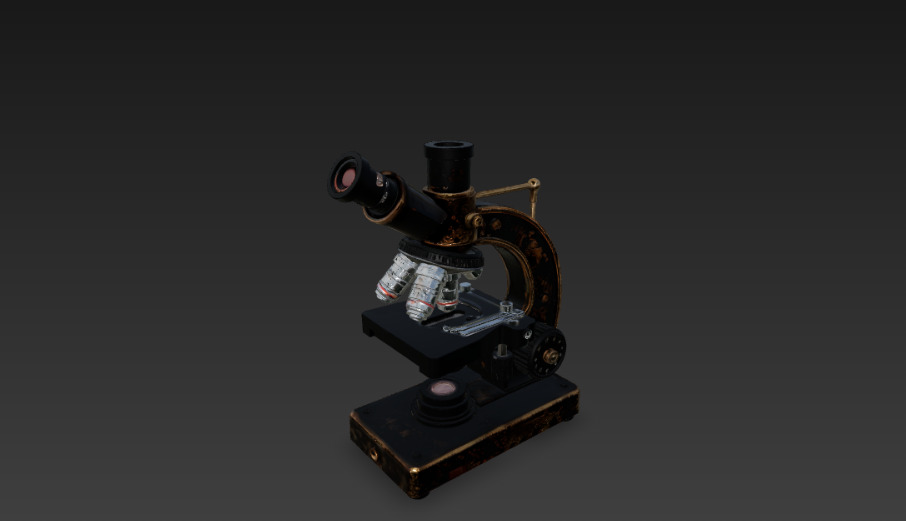 antique microscope 3D model_1