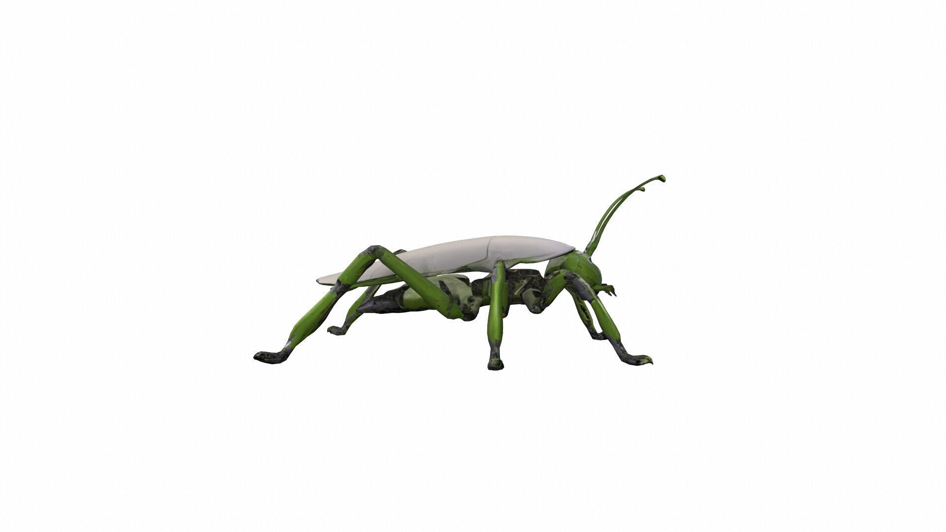 3d Render Steampunk Grasshopper Robot 3D model_4