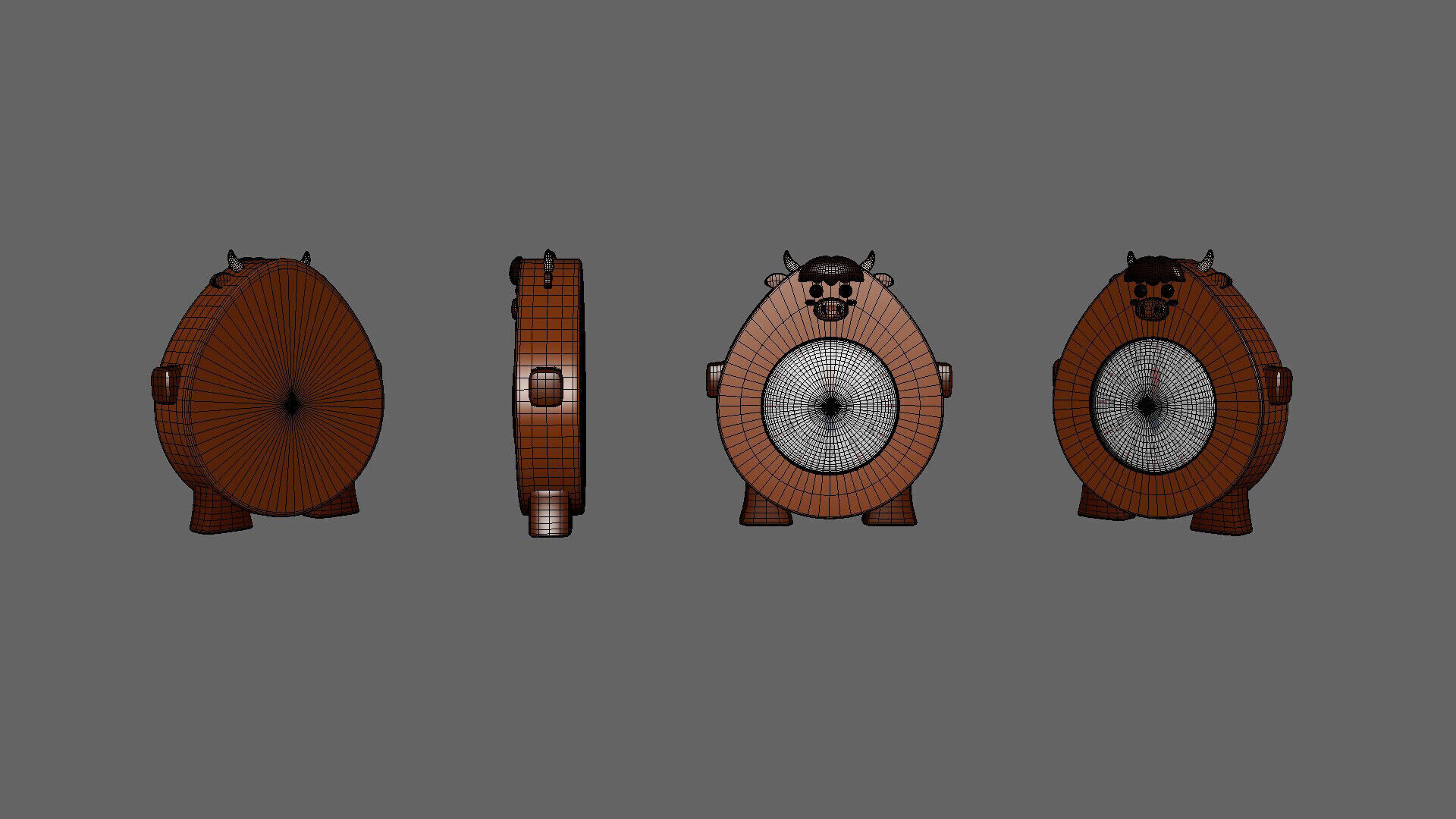 Cow Clock Low-poly 3D model_5