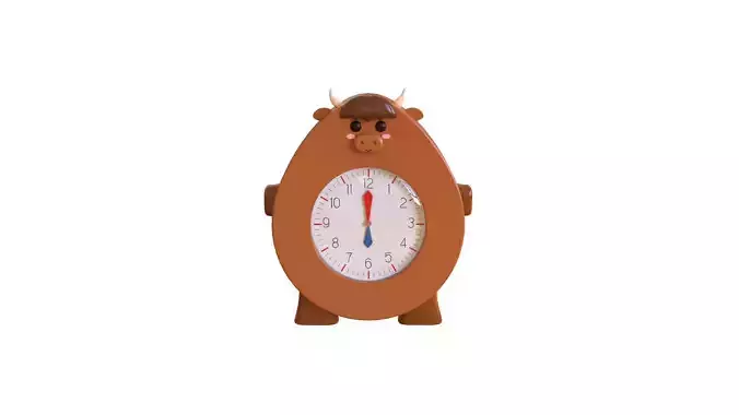 Cow Clock Low-poly 3D model