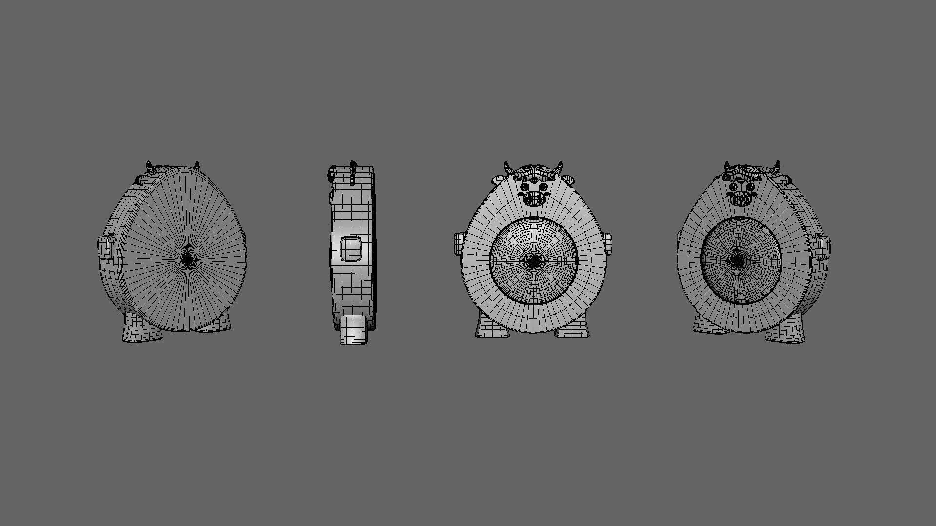 Cow Clock Low-poly 3D model_4