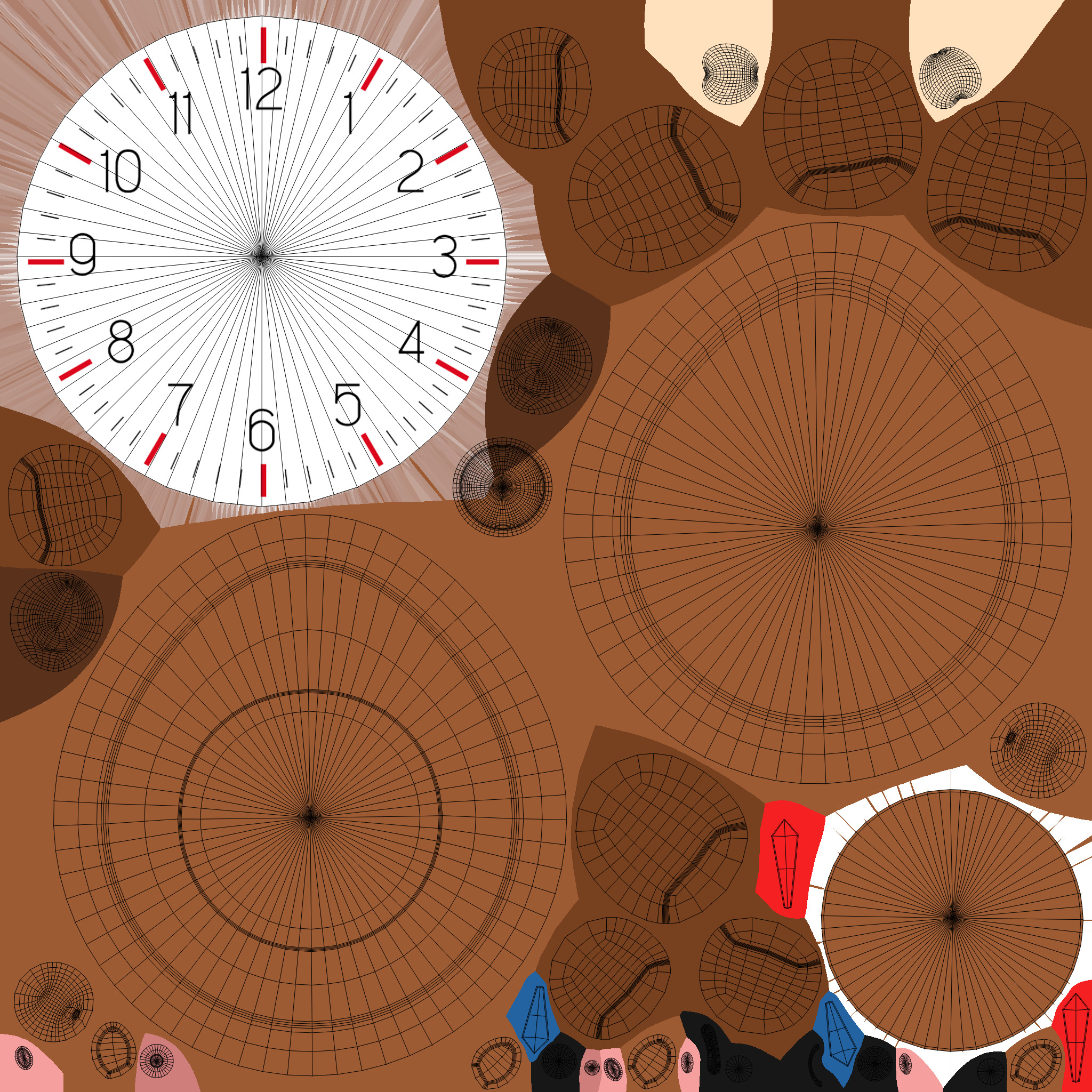 Cow Clock Low-poly 3D model_6