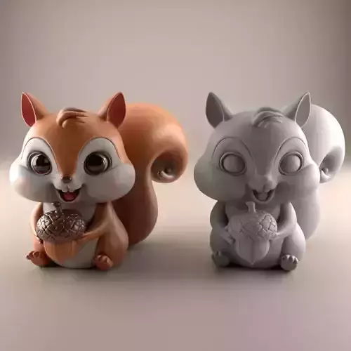 Cute 3D Squirrel STL File for Desk Decor and Fun Gifts