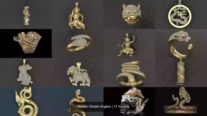 Golden Model Angkor 3D Model Collection