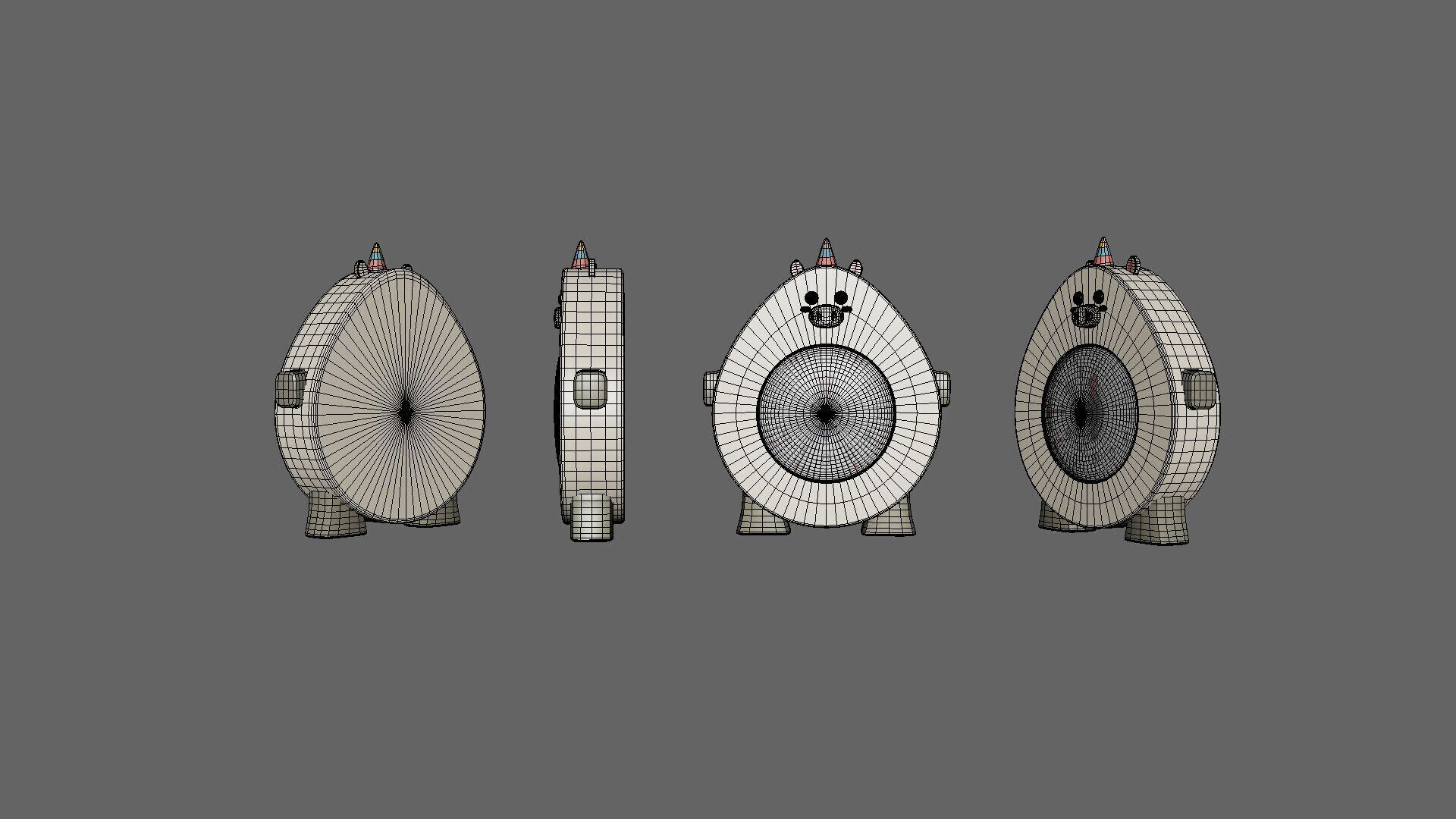 Unicorn Clock  Low-poly 3D model_4