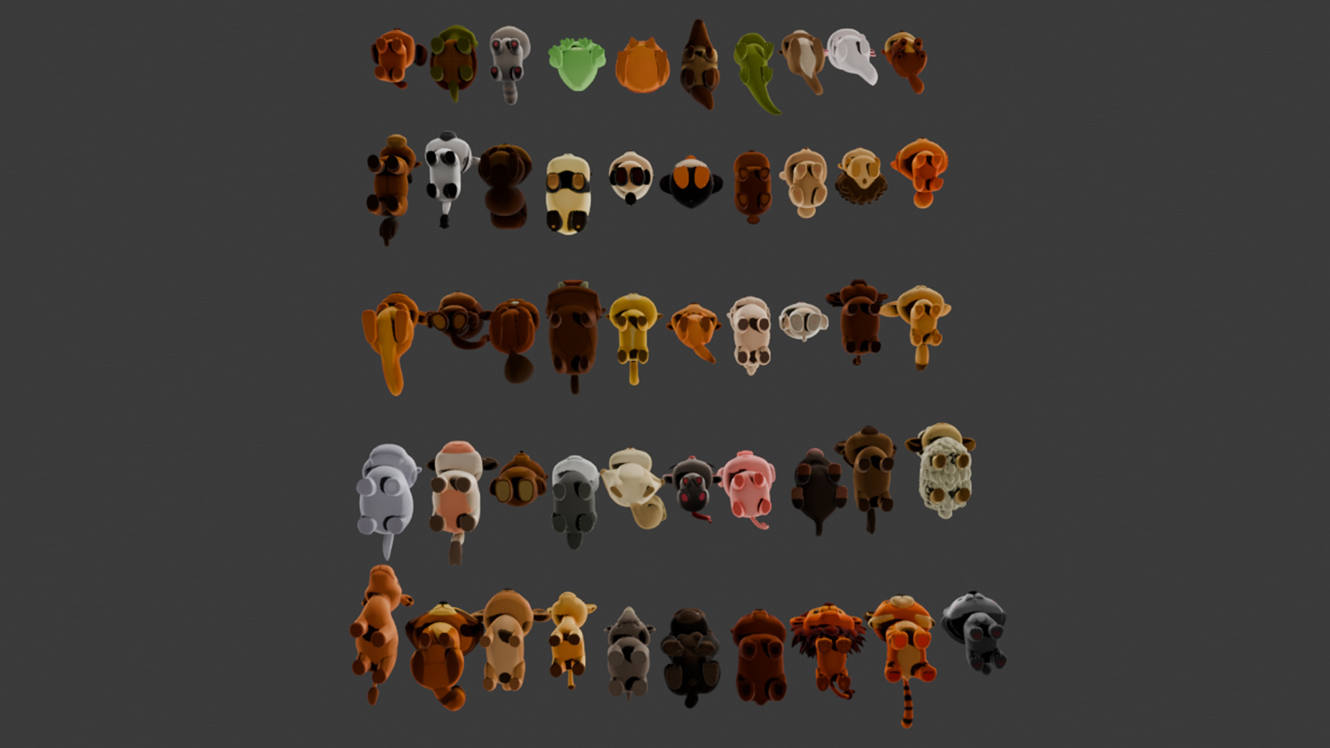 50 Land Animal Plush Collection Low-poly 3D model_5