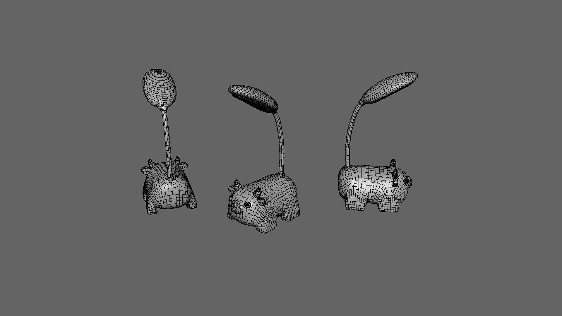 Cow Desk Lamp Low-poly 3D model_3