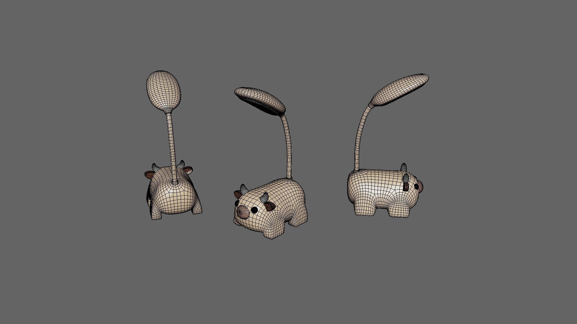 Cow Desk Lamp Low-poly 3D model_4