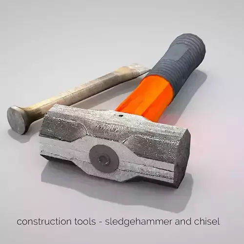 Construction Tools - Sledgehammer and Chisel 3D model