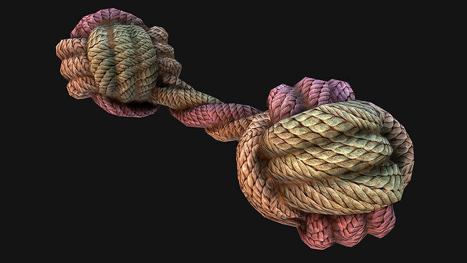 Pet Cat and Dog Rope Dumbbell for Gnawing Chew Toy  Low-poly 3D model