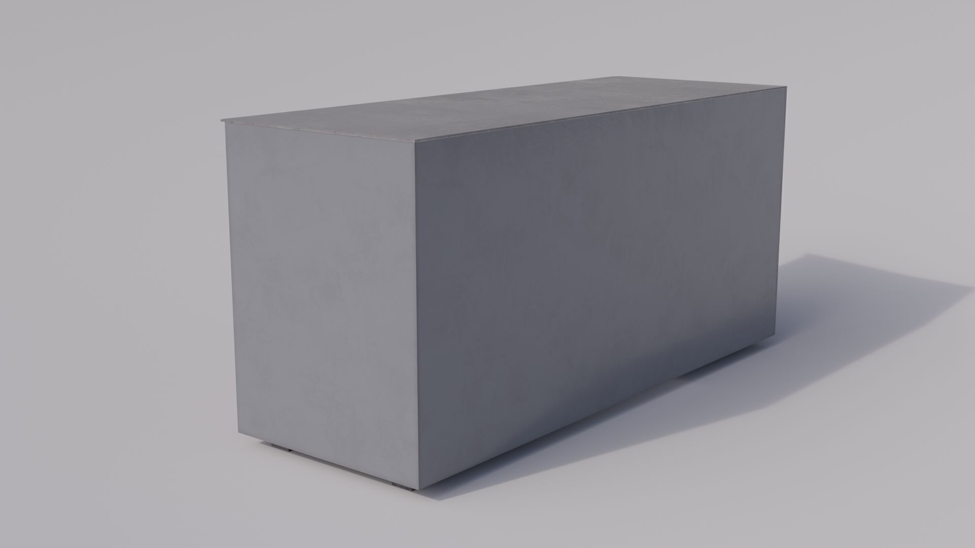 Massive metal workbench painted gray with defects type 2 Low-poly 3D model_4