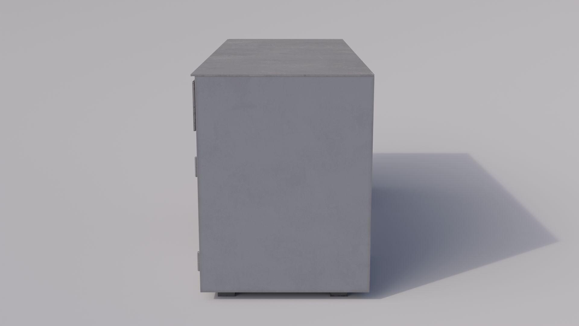 Massive metal workbench painted gray with defects type 2 Low-poly 3D model_3