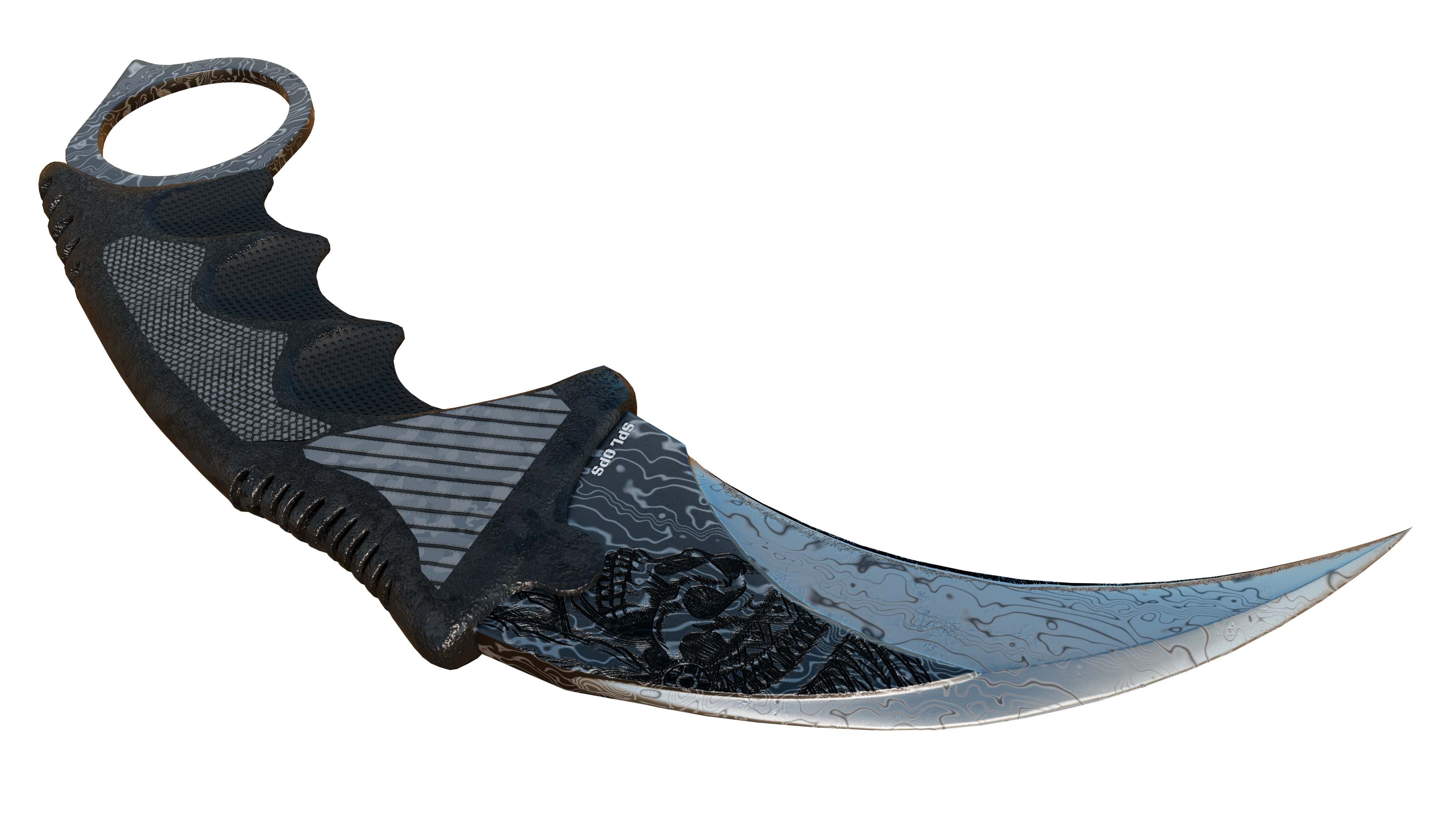 karambit knife 3D model_4