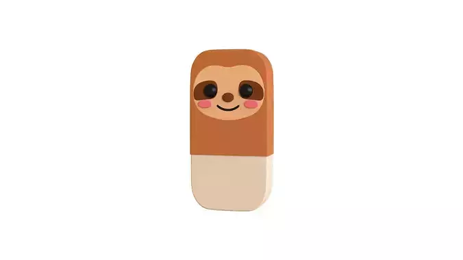 Sloth Eraser  Low-poly 3D model